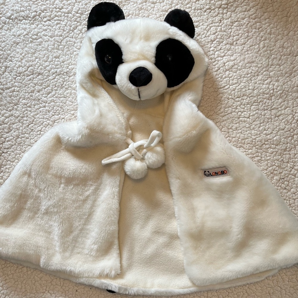 Cute fuzzy Panda poncho. One size